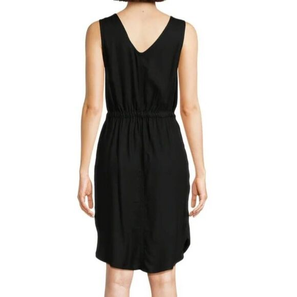Time and Tru Sz XXL (20) Viscose Light Sleeveless Black Utility Dress w/ Pockets - Picture 2 of 8